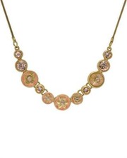 PILGRIM Skanderborg, Denmark Beautiful Pastel Peach Crystal  Enamel Necklace BN