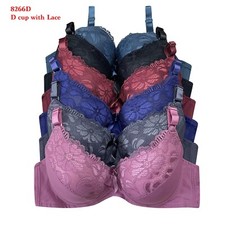 6pc Women's Underwire Unlined Bra Minimizers Padded Full Coverage Lace Plus Size