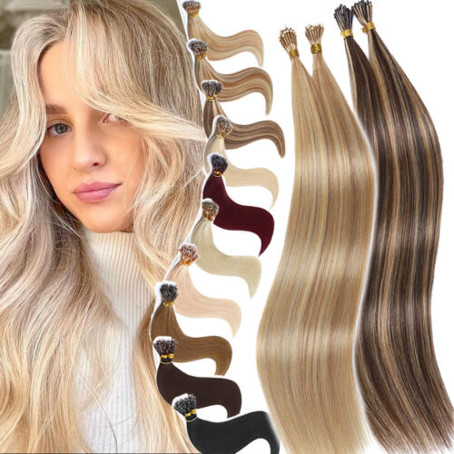Pre Bonded Nano Ring 100% Remy Human Hair Extensions 14"-26" Full Head 150G/150S - Picture 1 of 31