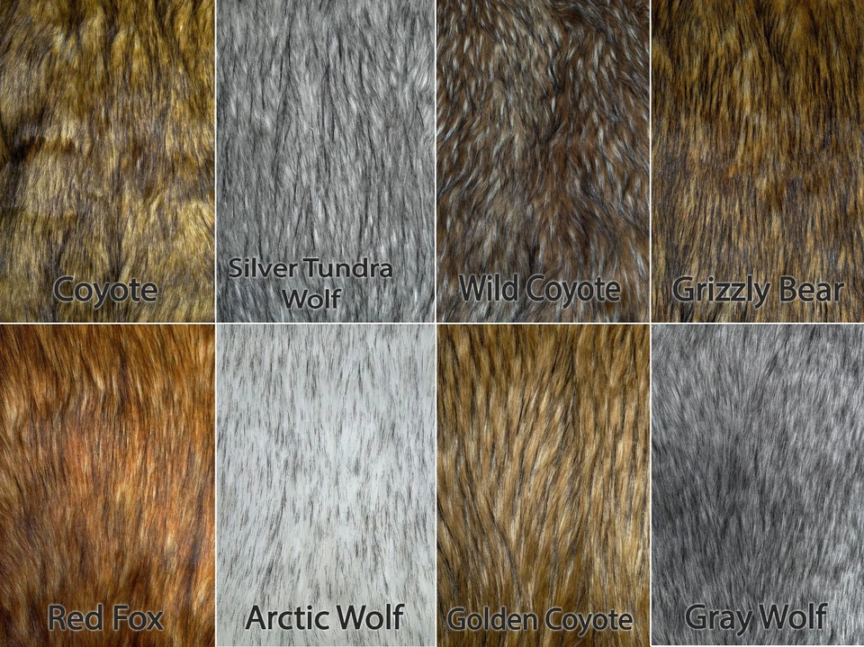 Faux Animal Fur Long Pile Heavy 65" Wide Fabric, Plush,  Warm Soft Coat, Fursuit - Image 2 of 4