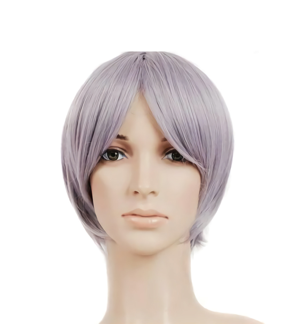 Silver Grey Short Length Anime Cosplay Costume Wig