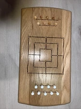 nine men's morris Wooden Game Tabletop Game 16x9”