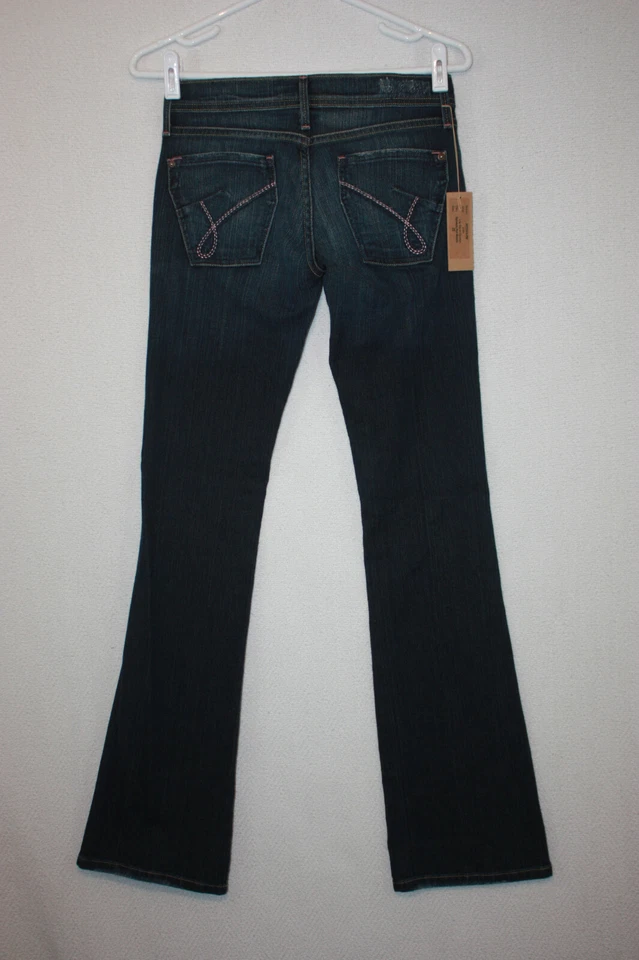 Pantalones de mezclilla James Cured by Seun 25 Signature rosa metálico lavado oscuro corte bootcut 27X33 nuevos con etiquetas Foto 4 de 4