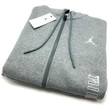  NEW Men NIKE Air Jordan Fleece Zip-up hoodie Carbon Heather FJ7771 091   