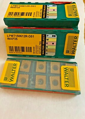 Walter Select Carbide Inserts - LPMT150612R-D51 WAP35 - Qty. 10 - New In Box! 