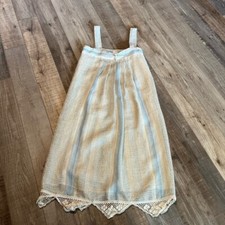 Lauren Moffat Square NeckLinen Blend Midi Crochet Dress size 2