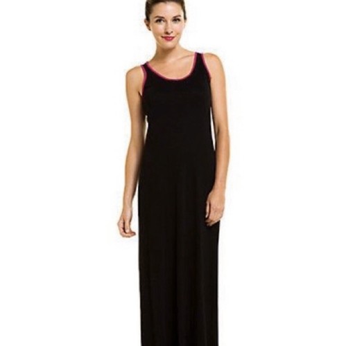 Lilly Pulitzer Black Sleeveless Pink Trim Pima Cotton Maxi Dress | eBay