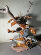 Baltic amber gems collectible Jewelry Tree stand Pedestal table figurine