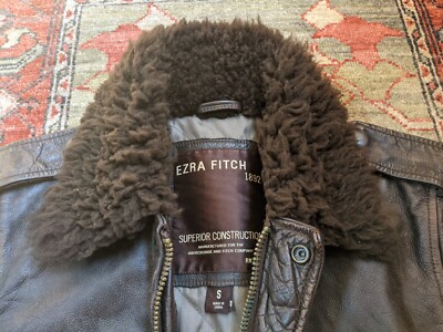 EZRA FITCH LEATHER G-1 BOMBER FLIGHT JACKET S M Abercrombie and