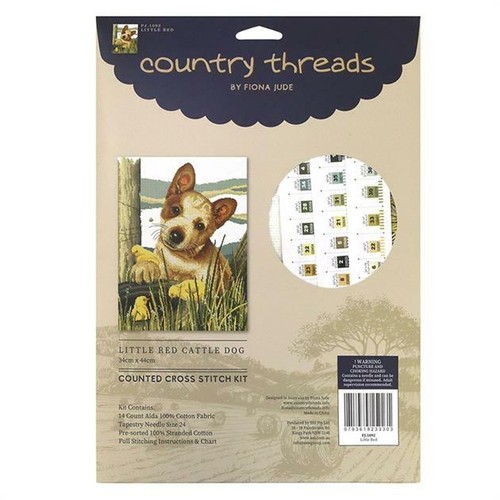 Little Red Cattle Dog 34 x 44cm Country Threads cross stitch kit FJ1092 - Picture 3 of 3