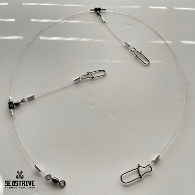 5 Pack - SeaStrive HD 200lb Double Drop Leader