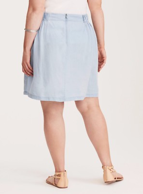 Torrid Denim Lace Up Mini Skirt Blue 14 #28038 | eBay