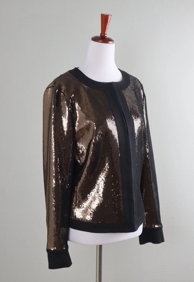 БЕЛЫЙ ДОМ черный рынок $160 блестками украшенный вечерняя куртка верхний размер 6 - Изображение 2 из 4