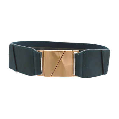 Women Dark Teal Blue Elastic Fashion Belt Hip High Waist