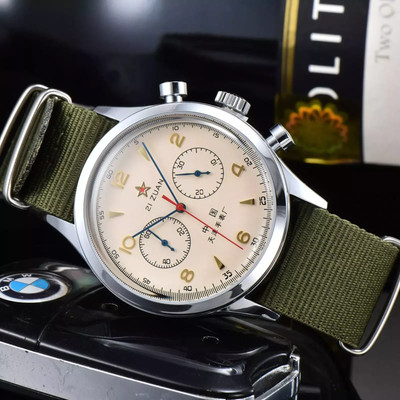 Seagull1963 Men Watch Chronograph 40mm Dial Movement Sapphire Waterproof Watches