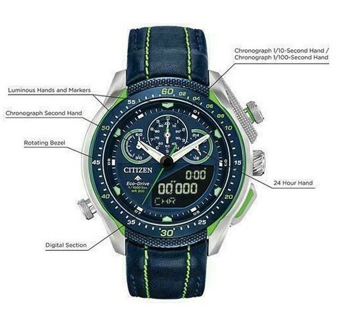Citizen ECO-DRIVE PROMASTER SST Quadrante Blu Orologio Uomo-JW0138-08L U706  S119456 | eBay