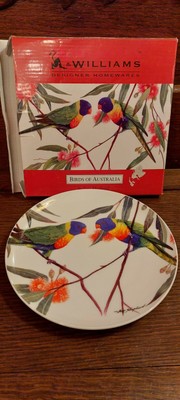 MAXWELL WILLIAMS PLATE LORIKEETS BIRDS OF AUSTRALIA PORCELAIN W BOX