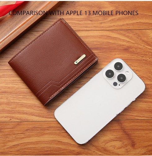 Herren Luxus PU Leder Weich Etui Kreditkartenhalter Geldbörse Schwarz Braune - Bild 7 von 10