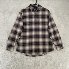 Pendleton Mason Shirt Mens Medium Button Down 100 Cotton Flannel Plaid Gray