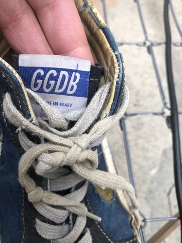 Golden Goose Slide High Top Denim Sneakers Distressed Women's Size 39 US 9 - Picture 2 of 23