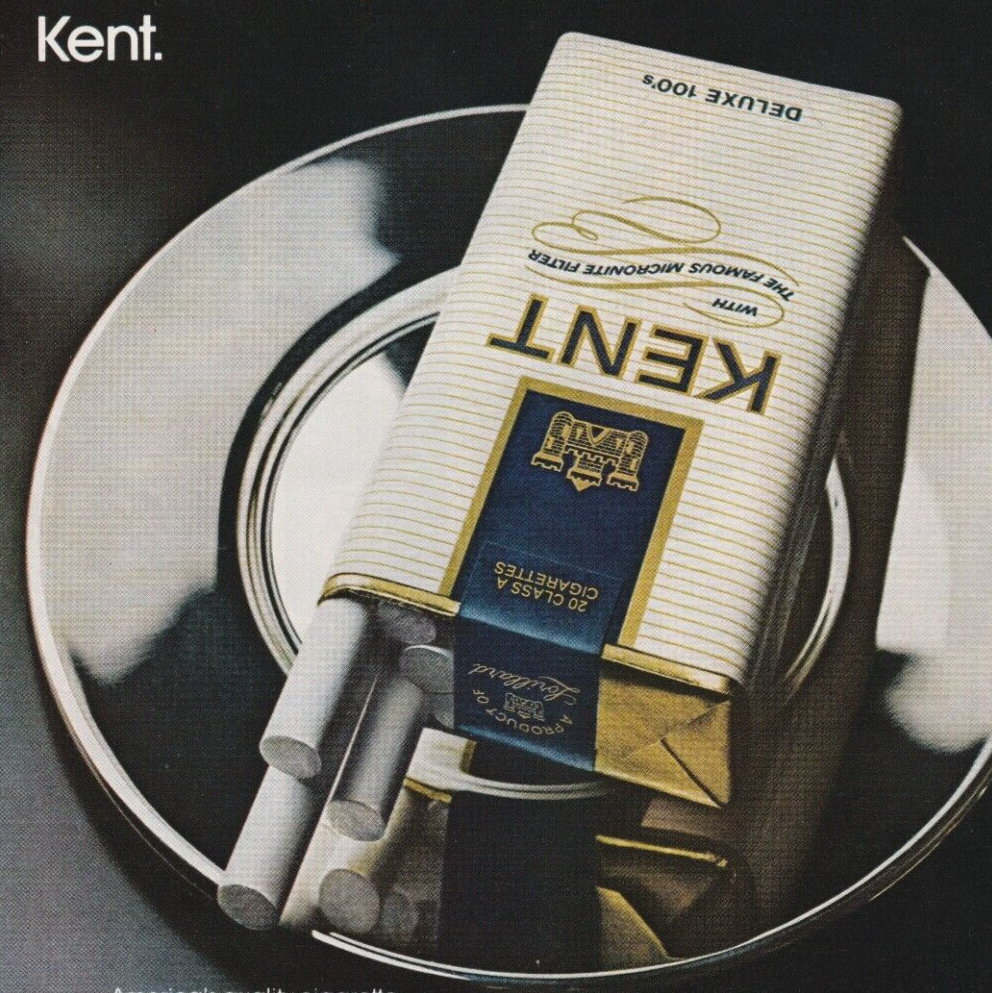 1972 KENT Cigarettes Magazine Ad With The Famous Micronite Filter Silver  platter