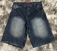 Vintage Mecca Jean Shorts Mens 42 Blue Denim Jorts Baggy Hip Hop Y2K 90s