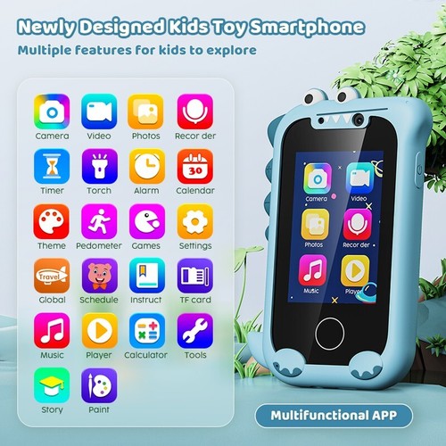 Kids Smart Phone Toddler Dual Camera Selfie Touchscreen Games Gifts for Girl Boy - Picture 2 of 6