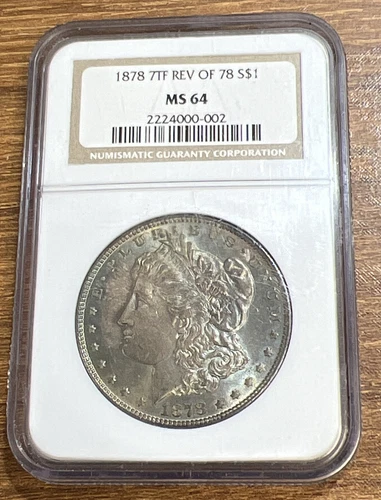 1878 7TF Rev of 78 $1 Morgan Silver Dollar - NGC MS64