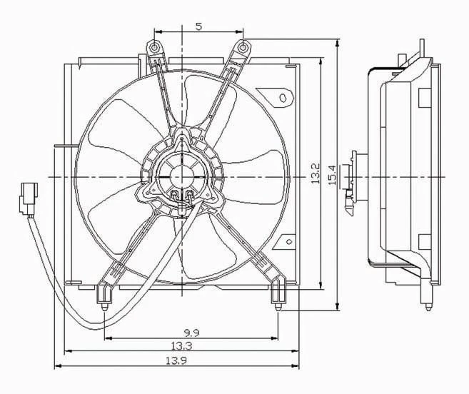 Conjunto de motor ventilador de refrigeración TYC 600440 95-98 TOYOTA TERCEL 312-55038-120 Foto 3 de 3