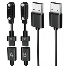 2-Pack Reversible Smartwatch Charger - Magnetic Charging Cable, Universal 7.62mm