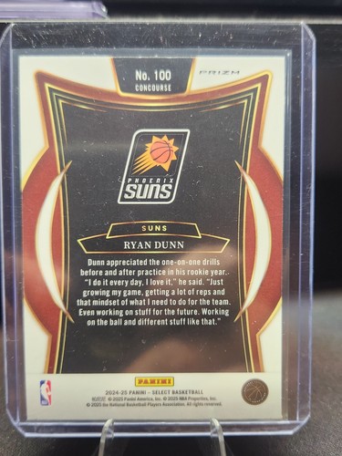 Ryan Dunn - 2024-25 Panini Select Silver (RC) - Concourse - Phoenix Suns - Bild 2 von 2