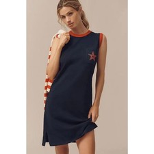 Anthropologie Sundry Jersey Graphic Midi Tank Dress XL $138