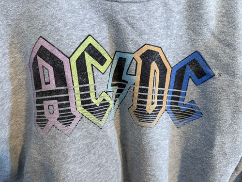 AC/DC Colored Logo 2022 Long Sleeve Print Crop Sweatshirt Girls XL 14 ...