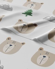 Kids Full Size Bear Bed Sheets - 4 Piece Nature Sheet Set - Forest Themed Bed...