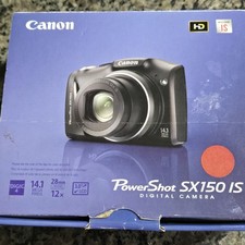 Canon PowerShot SX150 IS 14.1MP Digital Camera - Black - Tested/works Complete