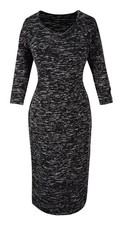 Marled XL Chic Printed Sheath Slimming Dress 3/4 Sleeves Work Business Party