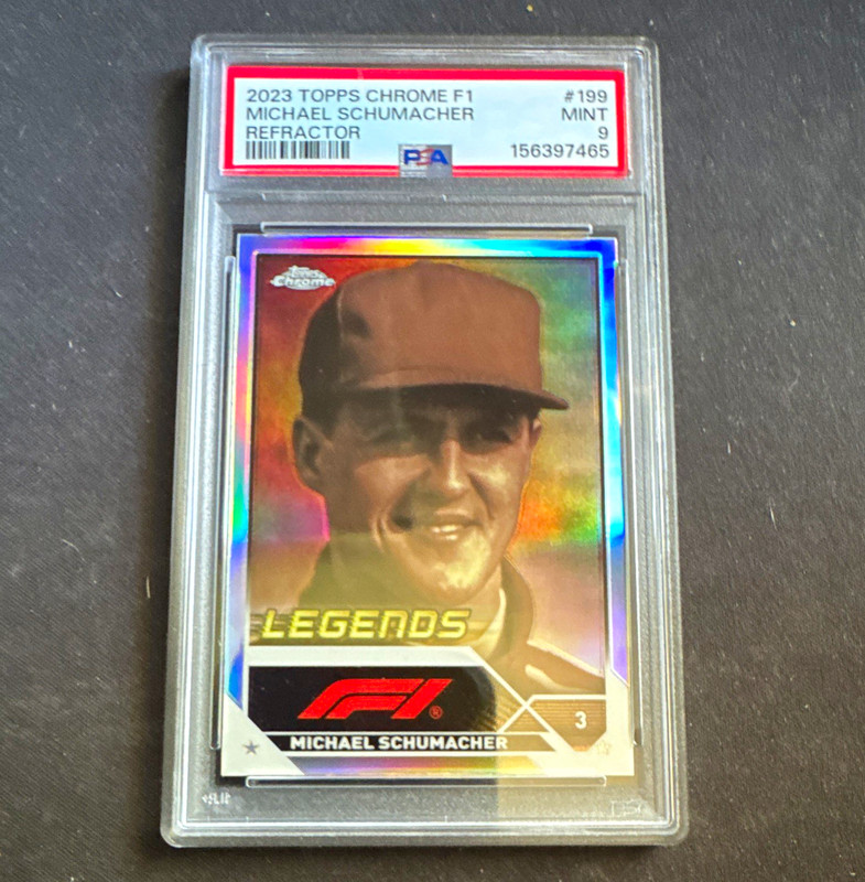 2023 Topps Chrome Formula 1 F1 Legends Michael Schumacher #199 Refractor PSA 9