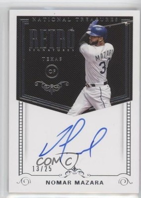 2018 Panini National Treasures Retro Signatures 13/25 Nomar Mazara Auto n3t