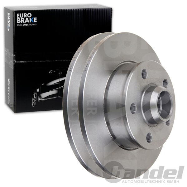 2X Eurobrake Bremsscheiben 226Mm Voll Hinten Passend FÜR Seat Toledo VW Corrado-image