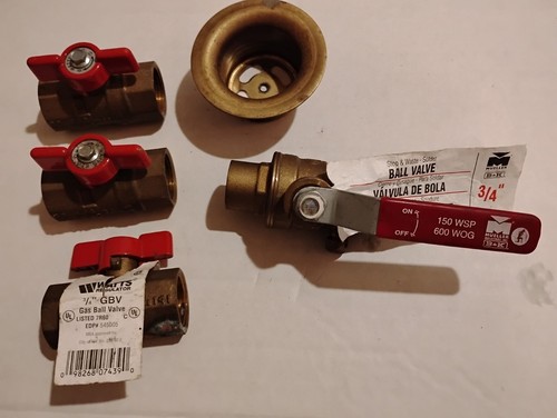 Lot Of Brass Plumbing Supplies-  Mixed type Valves  snd others New (open Box)