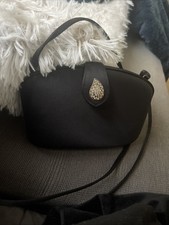 Vintage Vanessa Black Satin Evening Bag Clutch