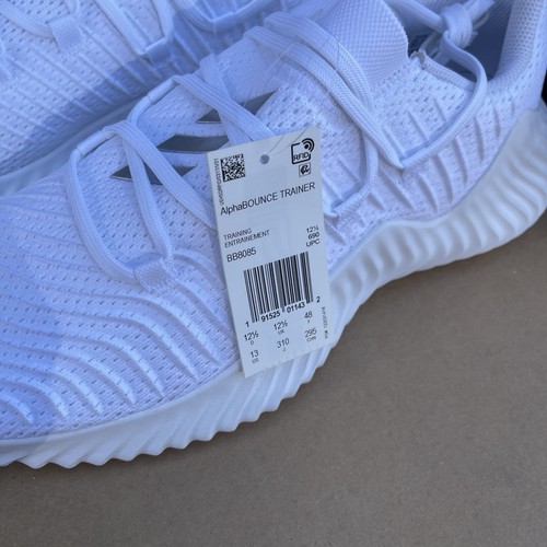 NEW size 13 us men white adidas alphabounce trainer bb8085 - Picture 4 of 9