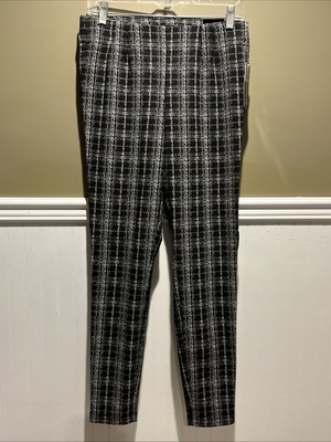 SOHO Apparel Ltd. Women s Black White Plaid Pants Career Elastic Waist NWT Sz M