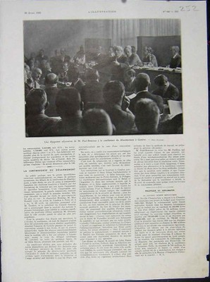 Original alter Vintage Druck Paul-Boncour Genfer Hof Bruning französisch 1932 20.