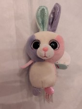 TY Beanie Bloom Bunny Mini Plush 4” Pastel Glitter Eyes Easter Toy