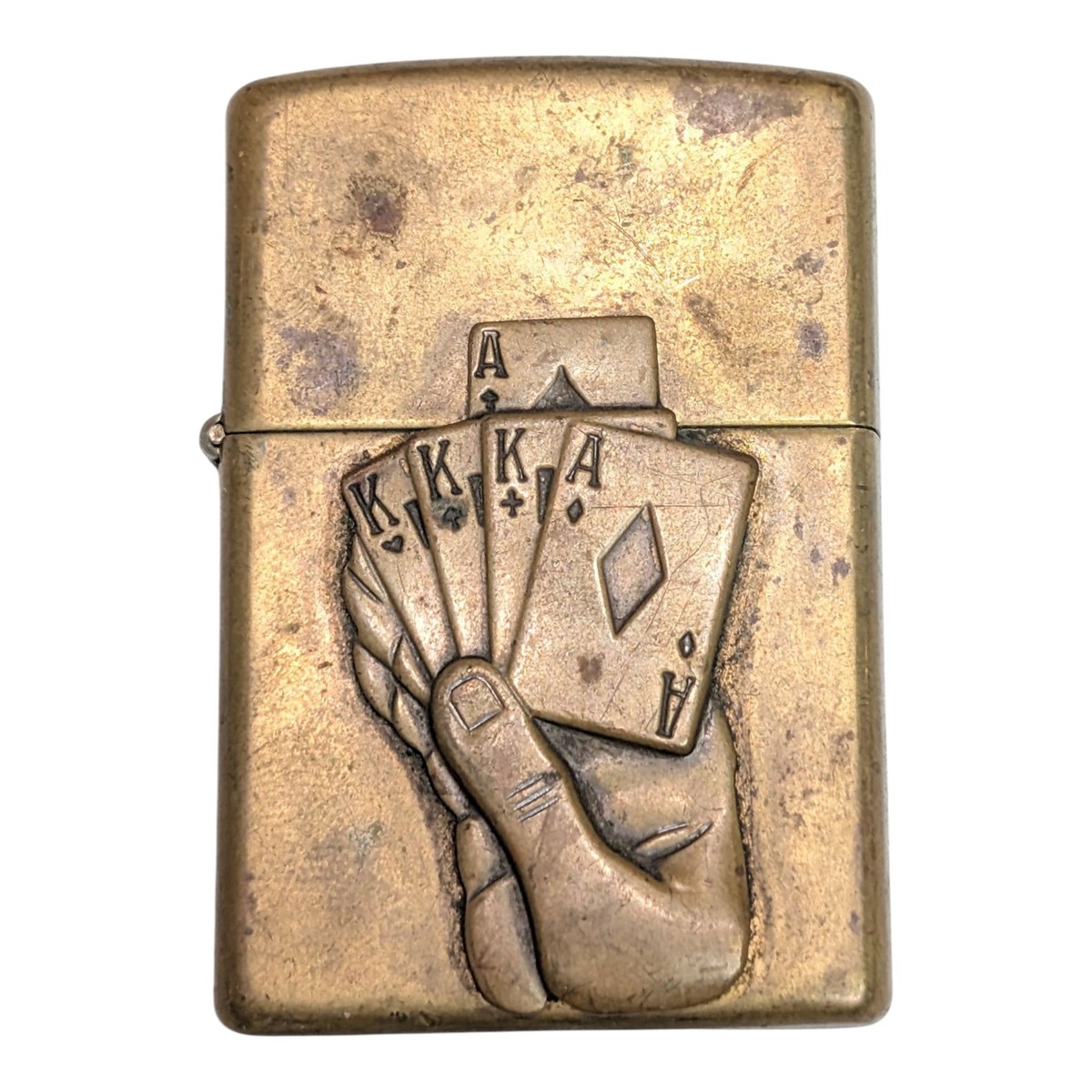 SCANDAL☆レア☆Zippo Vintage Zippo Full House Poker Brass Lighter Highly Collectible