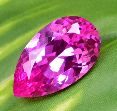 Flawless Natural Mogok Rose Pink Ruby 36.35 Ct Certified Pear Loose Gemstone
