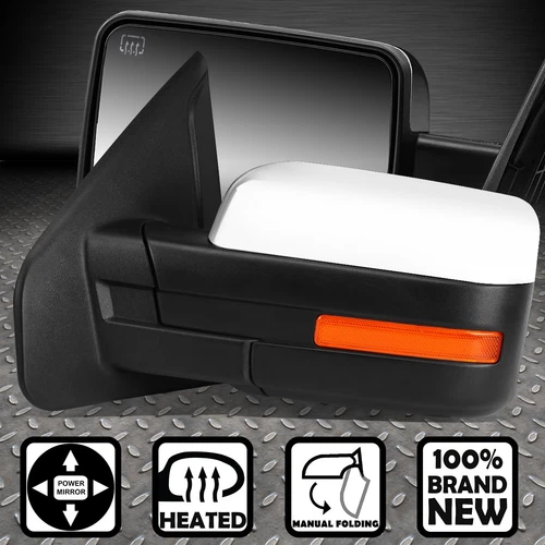 FOR 04-14 FORD P2 F150 POWERED HEATED SIDE VIEW MIRROR LEFT LHS/DRIVER CHROME