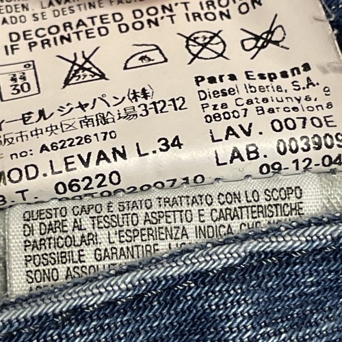 Diesel Jeans Mens W32 L32 Blue Levin Baggy Distressed Y2K Made In Italy Vintage - Picture 7 of 12