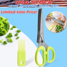 Stainless Steel 5 Blade Professional Shredding Scissors Sharp Herb Kitchen Tool